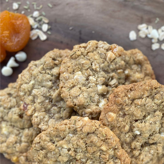 Apricot White Chocolate Rosemary Cookies